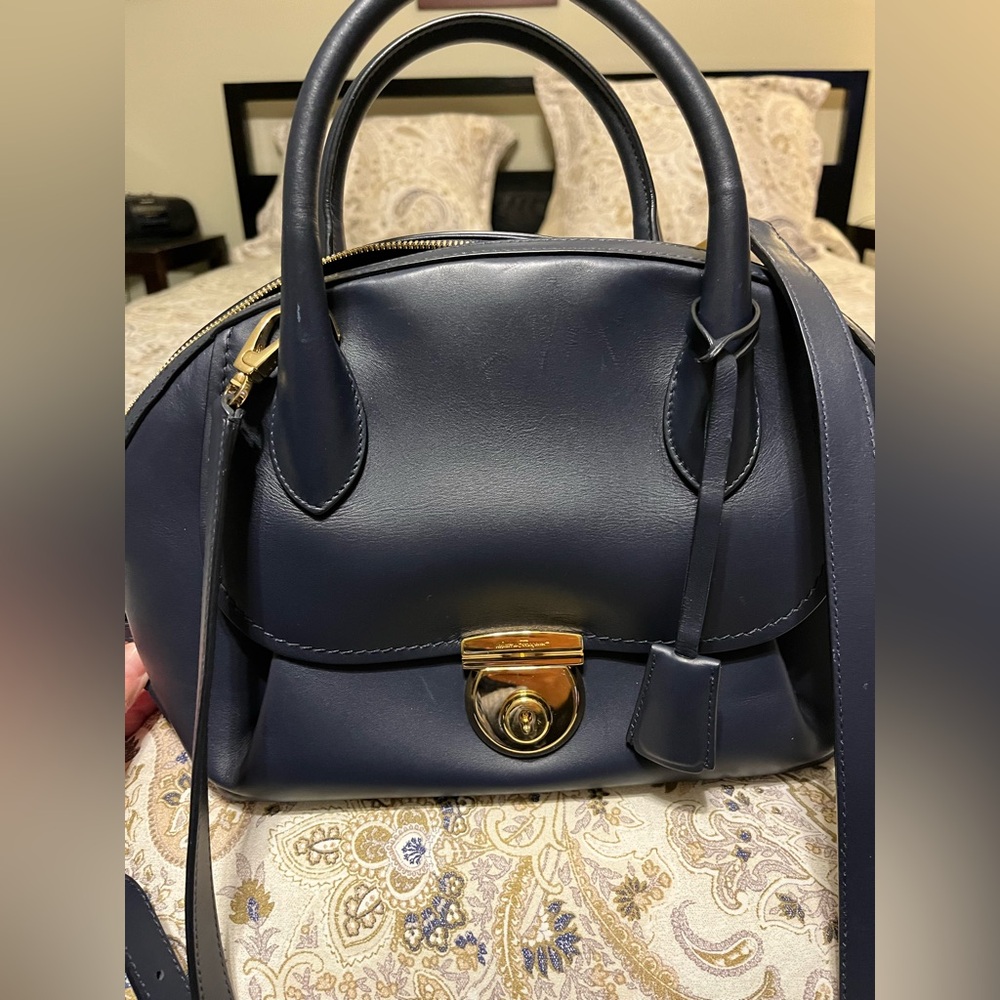 Salvatore Ferragamo, dark navy blue Fiamma Bag
Never used